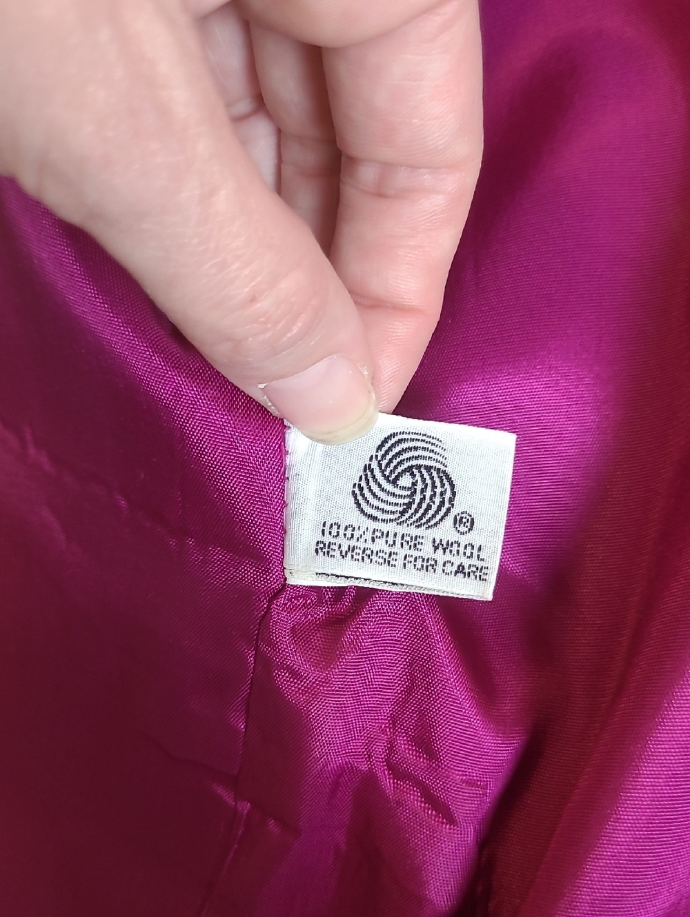 Vintage 100% Wool Women's Fuchsia Single-Button Blazer - Picture 4 of 8